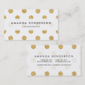 Elegant Gold Glitter Polka Dots Pattern Visitekaartje (Voorkant / Achterkant)
