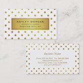 Elegant Gold Glitter Polka Dots Visitekaartje (Voorkant / Achterkant)