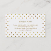 Elegant Gold Glitter Polka Dots Visitekaartje (Achterkant)