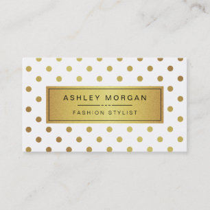 Elegant Gold Glitter Polka Dots Visitekaartje