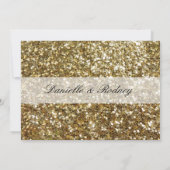 Elegant Gold Glitter Printing Wedding Kaart (Achterkant)