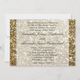 Elegant Gold Glitter Printing Wedding Kaart