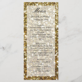 Elegant Gold Glitter Printing Wedding Menu