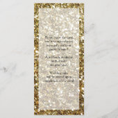 Elegant Gold Glitter Printing Wedding Menu (Achterkant)
