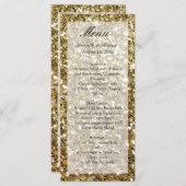Elegant Gold Glitter Printing Wedding Menu (Voorkant / Achterkant)