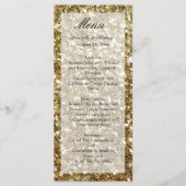 Elegant Gold Glitter Printing Wedding Menu (Voorkant)