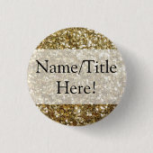 Elegant Gold Glitter Printing Wedding Ronde Button 3,2 Cm (Voorkant)
