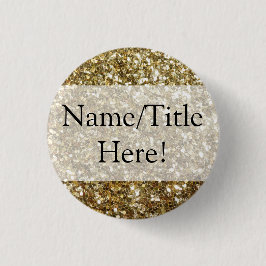 Elegant Gold Glitter Printing Wedding Ronde Button 3,2 Cm