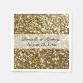 Elegant Gold Glitter Printing Wedding Servetten (Voorkant)