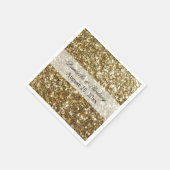 Elegant Gold Glitter Printing Wedding Servetten (Hoek)
