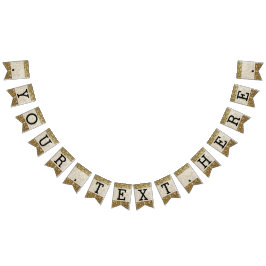 Elegant Gold Glitter Printing Wedding Vlaggetjes