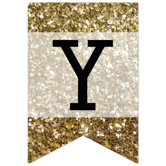 Elegant Gold Glitter Printing Wedding Vlaggetjes (Tweede vlag)