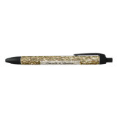 Elegant Gold Glitter Printing Wedding Zwarte Inkt Pen (Bovenkant)