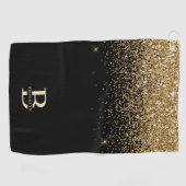 Elegant Gold Glitter Pro Monogramed Moederdag Golfhanddoek (Horizontaal)