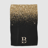 Elegant Gold Glitter Pro Monogramed Moederdag Golfhanddoek (Voorkant)