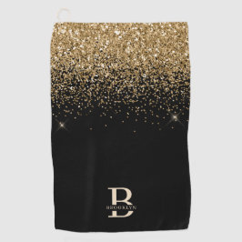 Elegant Gold Glitter Pro Monogramed Moederdag Golfhanddoek