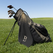 Elegant Gold Glitter Pro Monogramed Moederdag Golfhanddoek (Groen)