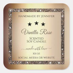 Elegant Gold Glitter Product Packaging Labels