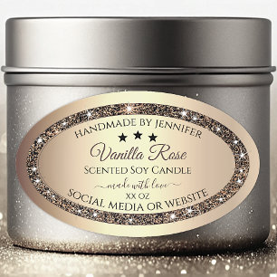 Elegant Gold Glitter Product Packaging Labels