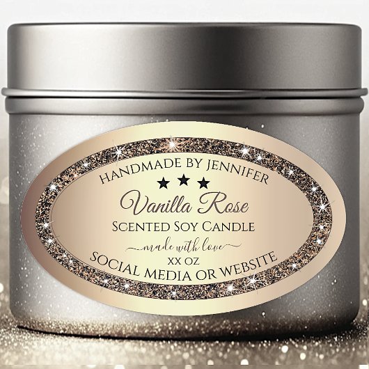 Elegant Gold Glitter Product Packaging Labels