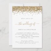 Elegant Gold Glitter QR Code Weddenschap Kaart (Voorkant)