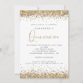 Elegant Gold Glitter Quinceañera 15e partij Kaart (Voorkant)