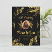 Elegant Gold Glitter Quinceañera 25ste deel bruilo Kaart (Staand voorkant)