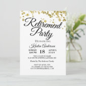 Elegant Gold Glitter Retirement Party Kaart (Staand voorkant)