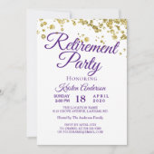 Elegant Gold Glitter Retirement Party Uitnodiging (Voorkant)