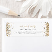 Elegant Gold Glitter Return Name Label (Insitu)