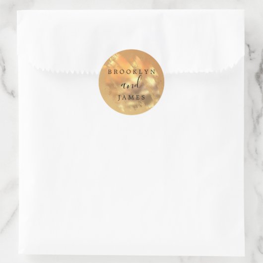 Elegant Gold Glitter Ronde Sticker (Tas)