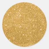 Elegant Gold Glitter Ronde Sticker (Voorkant)