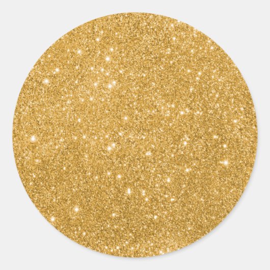 Elegant Gold Glitter Ronde Sticker (Voorkant)