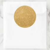 Elegant Gold Glitter Ronde Sticker (Tas)