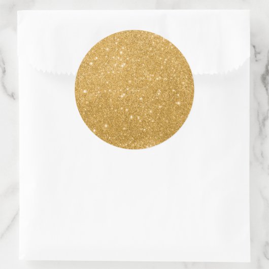 Elegant Gold Glitter Ronde Sticker (Tas)