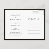 Elegant Gold Glitter Script 2 Foto Opslaan van de  Aankondigingskaart (Achterkant)