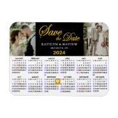 Elegant Gold Glitter Script 2 Foto Opslaan van de Magneet (Horizontaal)