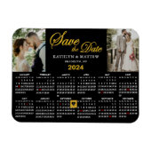 Elegant Gold Glitter Script 2 Foto Opslaan van de Magneet (Horizontaal)