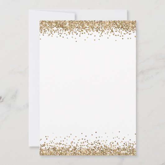 Elegant Gold Glitter Script Engagement Party Kaart (Achterkant)