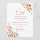 Elegant Gold Glitter Script Floral Vrijgezellenfee Uitnodiging Briefkaart (Voorkant)