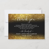 Elegant Gold Glitter Script Funeral Hartelijk dank Bedankkaart (Voorkant)
