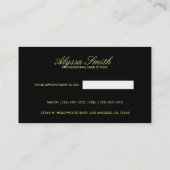 Elegant Gold Glitter Script Hair Stylist Afsprakenkaartje (Achterkant)