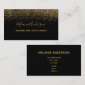 Elegant Gold Glitter Script Visitekaartje (Voorkant / Achterkant)