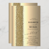 Elegant Gold Glitter Script Weddenschap Kaart (Voorkant / Achterkant)
