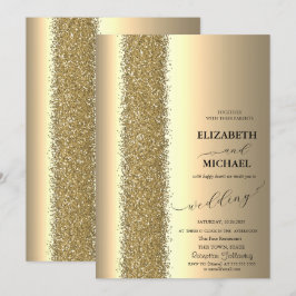Elegant Gold Glitter Script Weddenschap Kaart