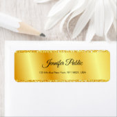 Elegant Gold Glitter Search Hand Script Sjabloon Etiket (Insitu)