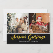 Elegant Gold Glitter Seizoen: kerstmis Feestdagenkaart (Voorkant)