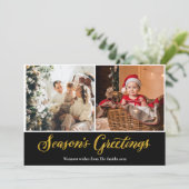 Elegant Gold Glitter Seizoen: kerstmis Feestdagenkaart (Staand voorkant)