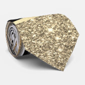 Elegant Gold Glitter Shiny White Black Marmer Stropdas (Opgerold)
