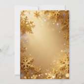 Elegant Gold Glitter Snowflake Christmas Party Kaart (Achterkant)